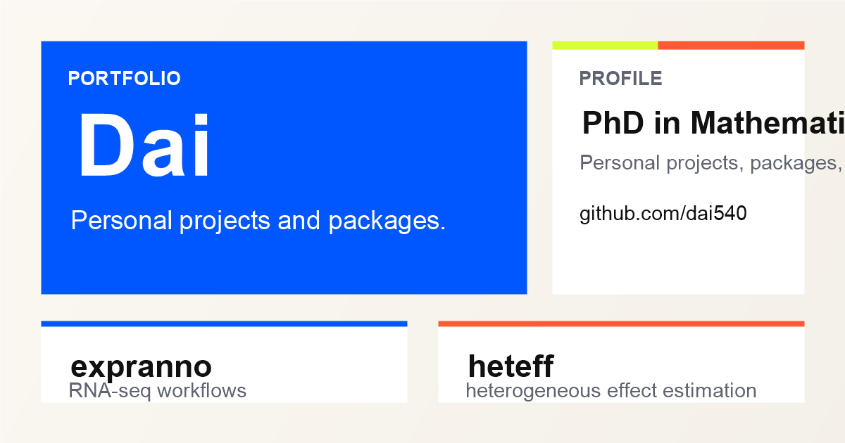 Dai | Personal Projects, Packages, and Tools